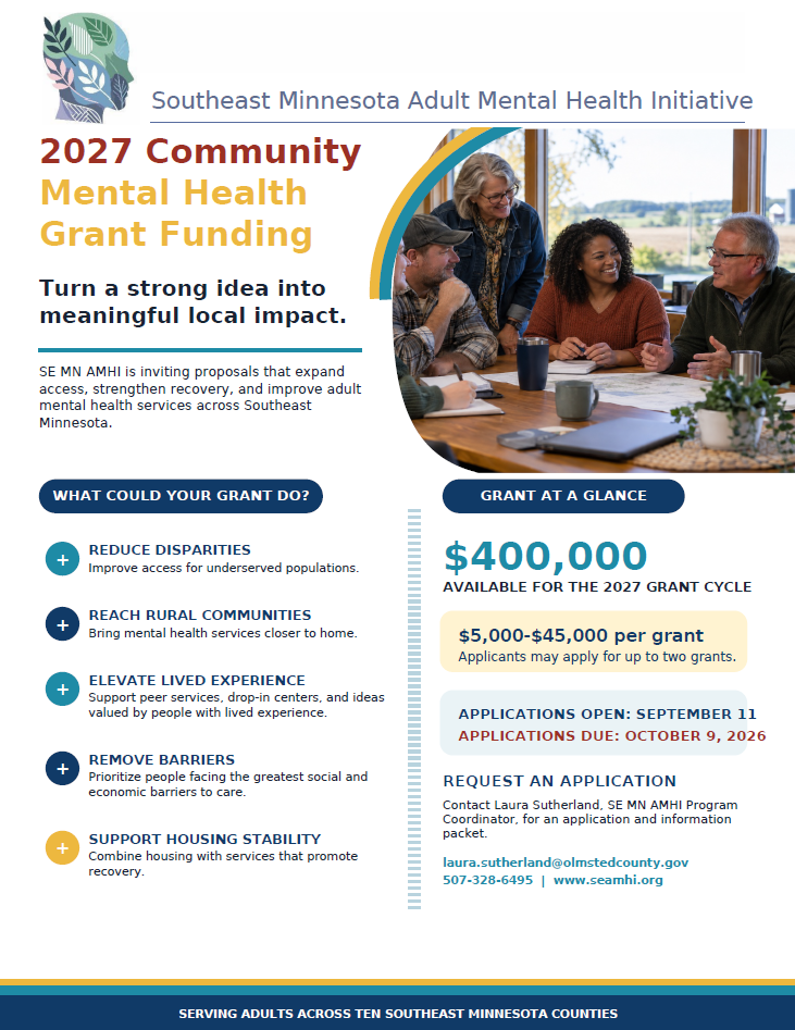 Southeast Minnesota Adult Mental Health Initiative Flyer